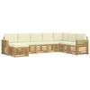 vidaXL Conjunto de Sof&aacute;s para Exterior 8 pcs Branco e Creme