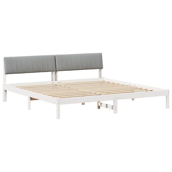 vidaXL Estrutura da cama Branco e cinza claro 150 x 200 cm