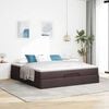 vidaXL Estrutura de cama otomana com colch&atilde;o 180x200cm castanho escuro