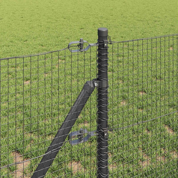 vidaXL Poste de Cerca Cinzeto 50 x 0,5 m (malha 19 x 19 mm) A&ccedil;o e PVC
