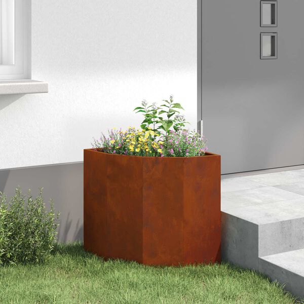 vidaXL Vaso de Canto Ferro Enferrujado 45 x 45 x 50 cm A&ccedil;o corten