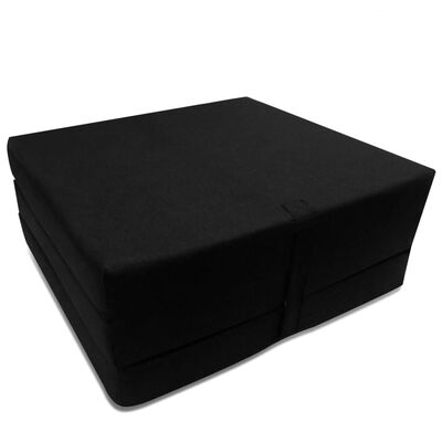 vidaXL Colchão de espuma dobrável em 3 190 x 70 x 9 cm preto