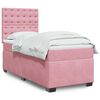 vidaXL Cama com molas/colch&atilde;o 90x190 cm veludo rosa