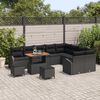 vidaXL Conjunto de Sofá de Jardim 12 pcs Preto Rattan Sintético
