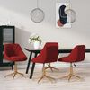 vidaXL Cadeiras de jantar girat&oacute;rias 4 pcs veludo vermelho tinto