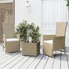 vidaXL 3 pcs conjunto lounge para jardim vime PE e a&ccedil;o bege