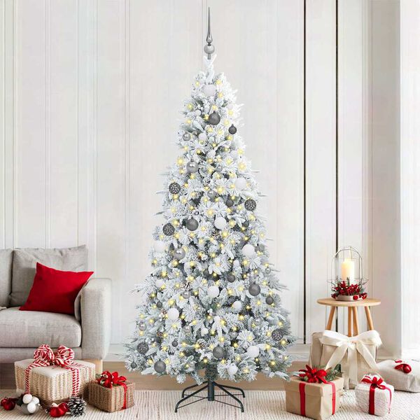 vidaXL &Aacute;rvore de Natal Articulada Artificial Branco 210 cm PE e PVC