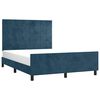 vidaXL Estrutura de cama sem colch&atilde;o 140x190 cm veludo azul-escuro