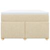vidaXL Cama boxspring com colch&atilde;o 120x190 cm tecido cor creme