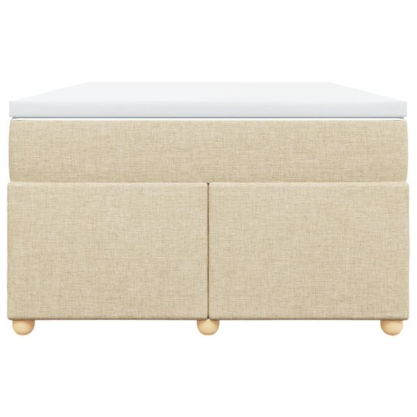 vidaXL Cama boxspring com colch&atilde;o 120x190 cm tecido cor creme