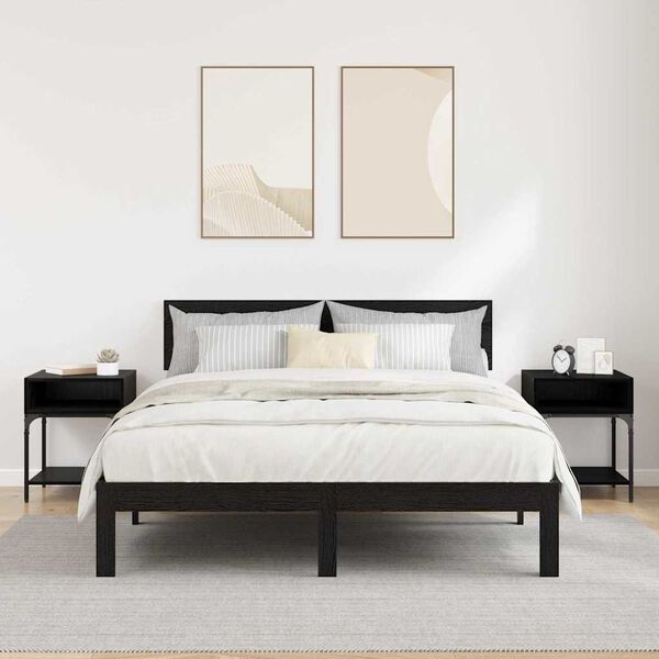 vidaXL Mesa-de-cabeceira 2 pcs Carvalho Preto 40 x 40 x 50 cm