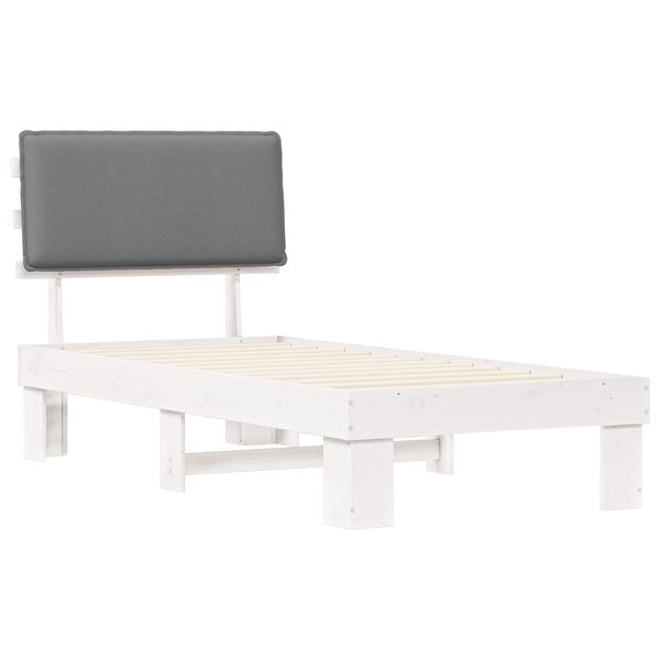 vidaXL Estrutura de Cama com Cabeceira Estofada Cinzento-claro