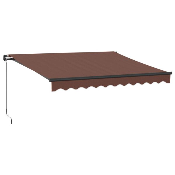 vidaXL Toldo retr&aacute;til manual com luzes LED 300x250 cm castanho