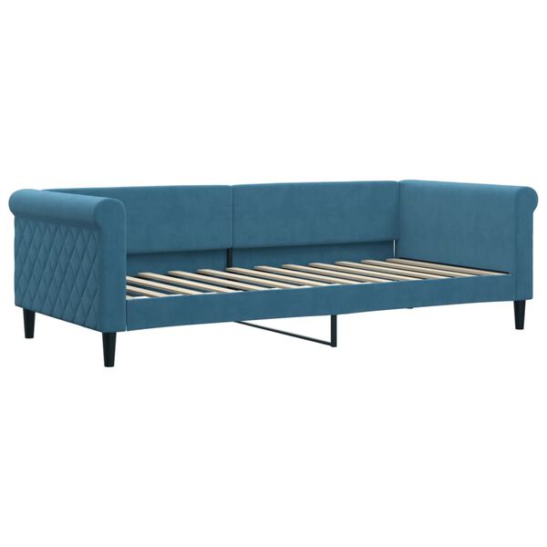vidaXL Sof&aacute;-cama com colch&atilde;o 90x200 cm veludo azul