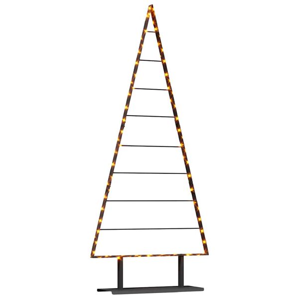 vidaXL &Aacute;rvore de Natal de metal com suporte Preto 180 cm A&ccedil;o