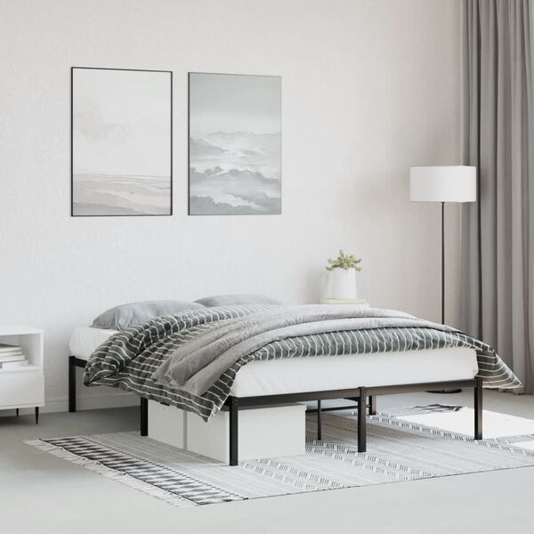 vidaXL Estrutura de cama 140x200 cm metal preto