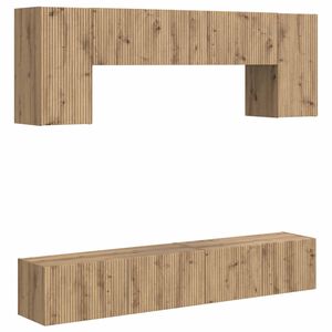 vidaXL Conjunto de m&oacute;vel de TV 4 pcs Madeira antiga Madeira processada