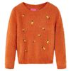 Camisola de malha para crian&ccedil;a laranja-queimado 128