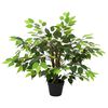 vidaXL Planta Ficus Artificial Verde 73 x 16 x 60 cm Tecido e Madeira