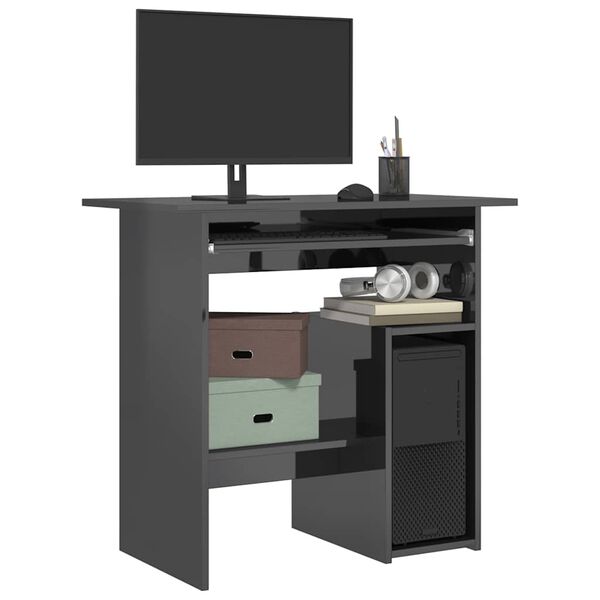 vidaXL Secret&aacute;ria 80x45x74 cm contraplacado cinzento brilhante