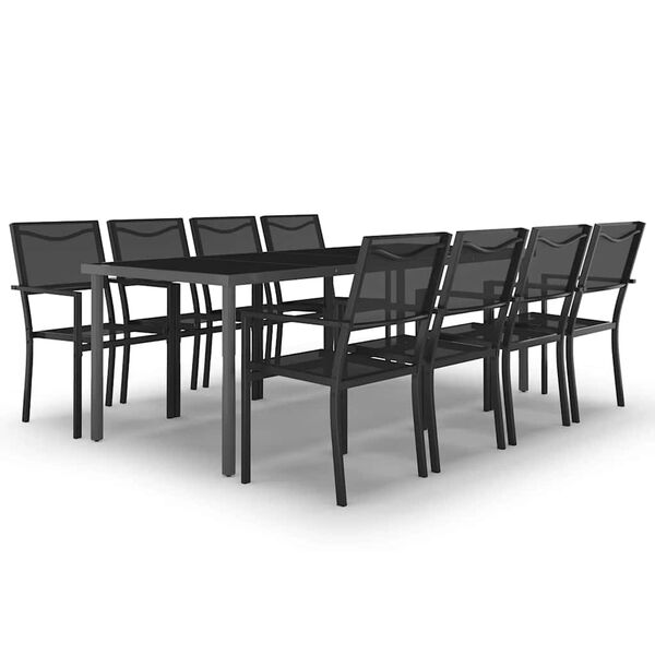 vidaXL 9 pcs conjunto de jantar para exterior a&ccedil;o