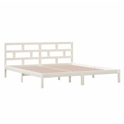 vidaXL Estrutura de cama 140x190 cm madeira de pinho maciça branco