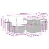 vidaXL 7 pcs conjunto sof&aacute;s p/ jardim c/ almofad&otilde;es vime PE cinzento