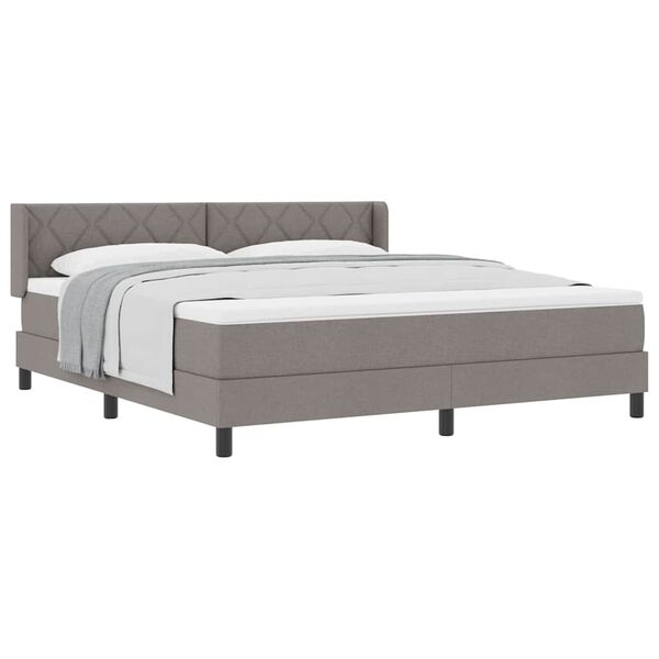 vidaXL Cama box spring com colch&atilde;o Cinzento-acastanhado 180 x 200 cm