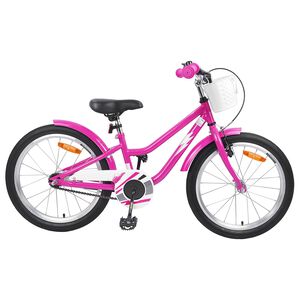 vidaXL Bicicleta Infantil 18 Polegadas para 5-7 anos Rosa Escuro