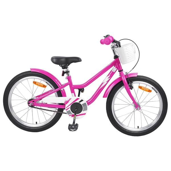 vidaXL Bicicleta Infantil 18 Polegadas para 5-7 anos Rosa Escuro