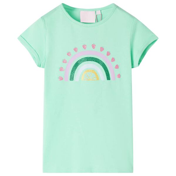 T-shirt infantil verde brilhante 92
