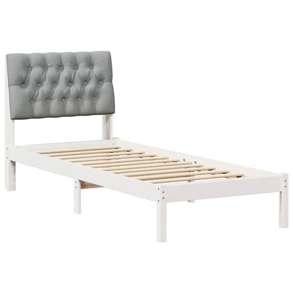 vidaXL Estrutura de Cama com Cabeceira Estofada Branco 80 x 200 cm