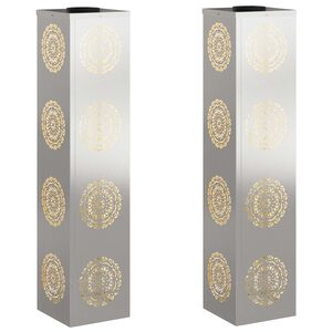 vidaXL Luz Solar LED de Caminho 2 unid. Branco quente 18 x 18 x 80 cm