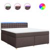 vidaXL Cama com molas/colch&atilde;o 180x200 cm tecido castanho-escuro