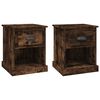 vidaXL Mesa de cabeceira 2 pcs derivados de madeira carvalho fumado