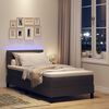 vidaXL Cama Box com colch&atilde;o com led Marrom Escuro 90 x 190 cm tecido