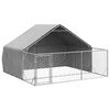 vidaXL Canil exterior para c&atilde;es com corredor 3x3x1,9 m a&ccedil;o galvanizado