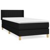vidaXL Cama com molas/colch&atilde;o 90x190 cm tecido preto