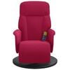 vidaXL Cadeir&atilde;o massagens reclin&aacute;vel c/apoio p&eacute;s veludo vermelho tinto