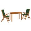 vidaXL Conjunto de jantar de jardim de 3 pe&ccedil;as Natural