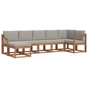 vidaXL Conjunto de Sof&aacute;s para Exterior 7 pcs Cinza Natural e Claro