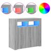 vidaXL Aparador com luzes LED 80x35x75 cm cinzento sonoma