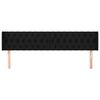 vidaXL Cabeceira de cama c/ abas tecido 183x16x78/88 cm preto