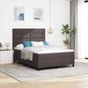 vidaXL Cama Box com colch&atilde;o Castanho escuro 140 x 200 cm tecido