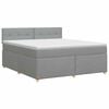 vidaXL Cama box spring com colch&atilde;o Cinzento-claro 160 x 200 cm Tecido