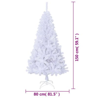 vidaXL Árvore de Natal artificial com ramos grossos 150 cm PVC branco