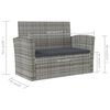 vidaXL 16 pcs conjunto lounge de jardim c/ almofad&otilde;es vime PE cinzento