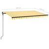 vidaXL Toldo retr&aacute;til manual 450x300 cm amarelo e branco