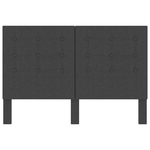 vidaXL Cabeceira de cama acolchoada 140x200 cm tecido cinzento-escuro