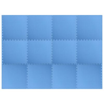 vidaXL Tapetes de chão 12 pcs 4,32 ㎡ espuma de EVA azul